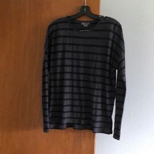 Vince striped long sleeve drop shoulder tee